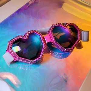 Rhinestone Bedazzled Heart Shaped Goggles